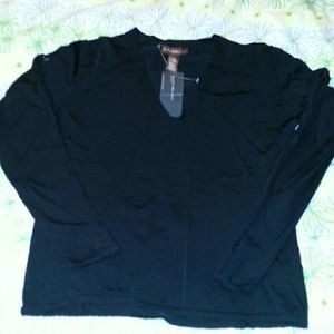 Bandolino Sexy Cut Out Sleeve V-Neck Fitted Shirt